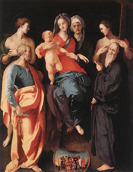 Jacopo Pontormo Madonna and Child with St Anne and Other Saints Germany oil painting art